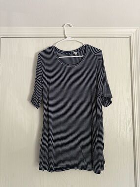 Navy & White Striped Short Sleeve Tee